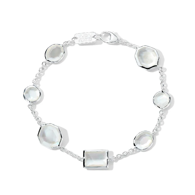 Women’s diamond bracelet-Sterling Silver Mixed-Cut Station Bracelet