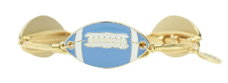 Women’s luxury gold bracelet-The Football Bangle Bracelet - Light Blue