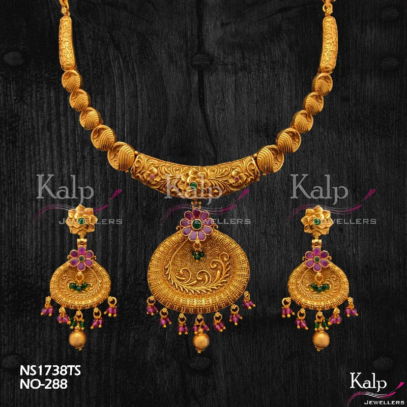 Women’s butterfly necklace-Kalp Jewellers Copper Gold Plated Necklace Set