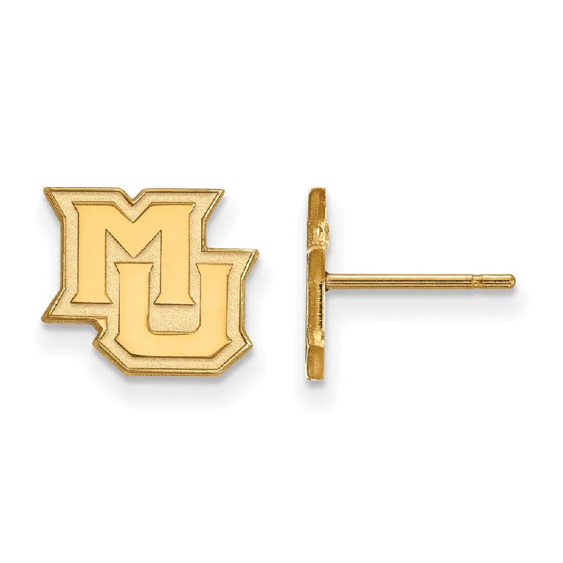 Women’s square earrings-14k Yellow Gold Marquette University XS (Tiny) Post Earrings