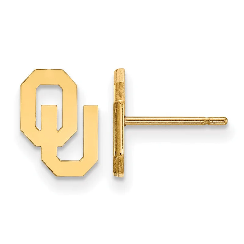 Women’s nature-inspired earrings-14k Yellow Gold University of Oklahoma XS (Tiny) Post Earrings