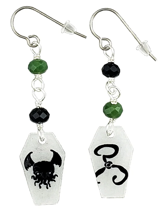 Women’s dangling earrings-Cthulhu, Earrings