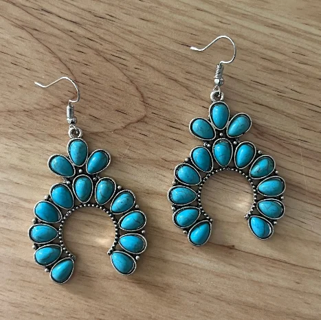 Women’s round stud earrings-Esther Turquoise earrings