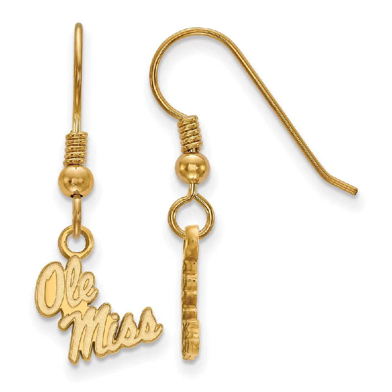 Women’s nature-inspired earrings-14k Gold Plated Silver University of Mississippi Dangle Earrings