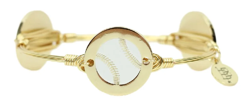 Women’s chunky bracelet-The Baseball Bangle Bracelet - White