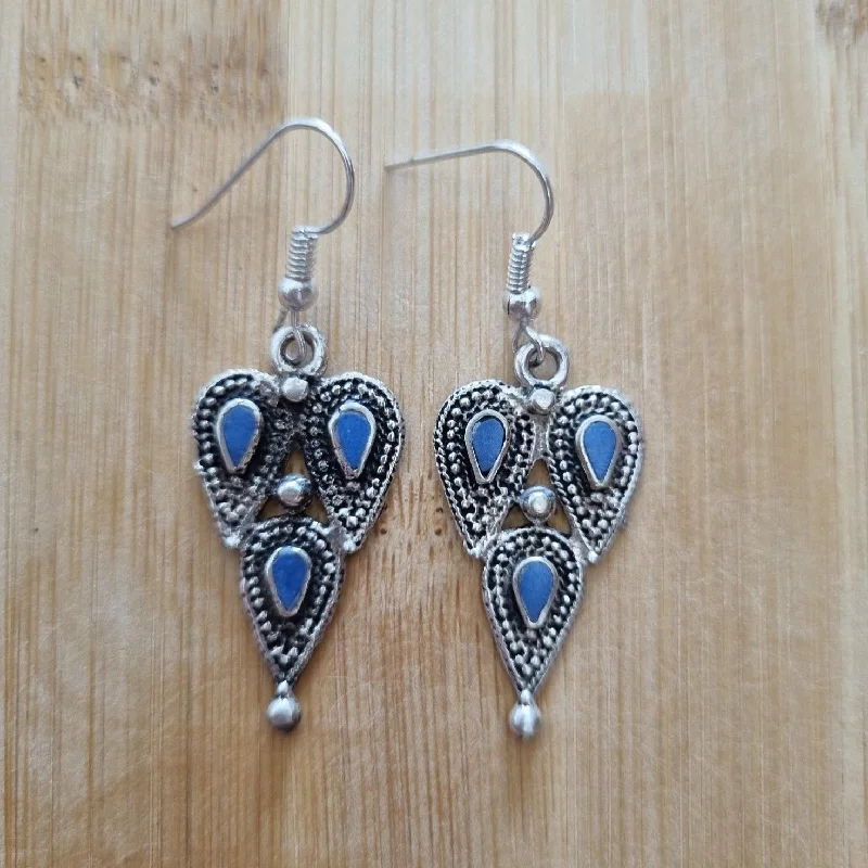 Women’s ear jackets-Kuchi Tribal Earrings - 3 stones