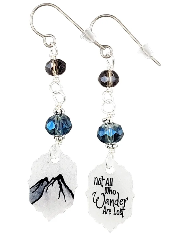 Women’s gemstone earrings-Not Al Who Wander Are Lost, Earrings