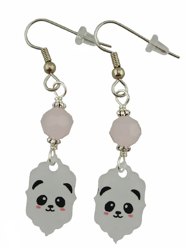 Women’s drop earrings-Cutie Panda Earrings