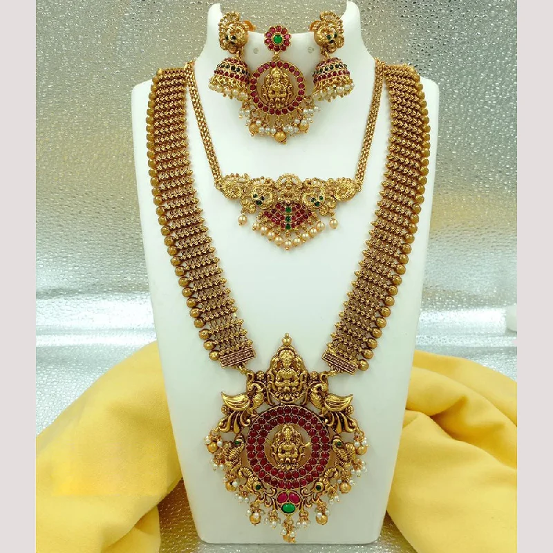 Women’s circle necklace-FS Collection Gold Plated Temple Necklace Combo