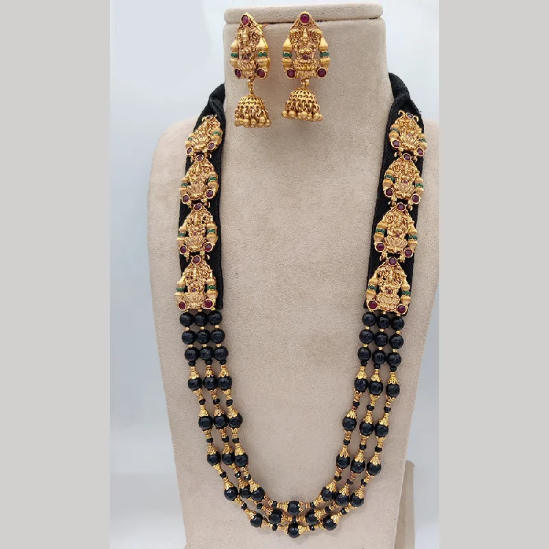 Women’s vintage necklace-Jewel Addiction Copper Rajwadi Finish Temple Long Necklace Set