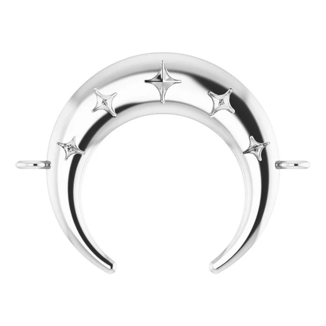 Women’s elegant bracelet-Sterling Silver Crescent Moon Bracelet Charm by Stuller