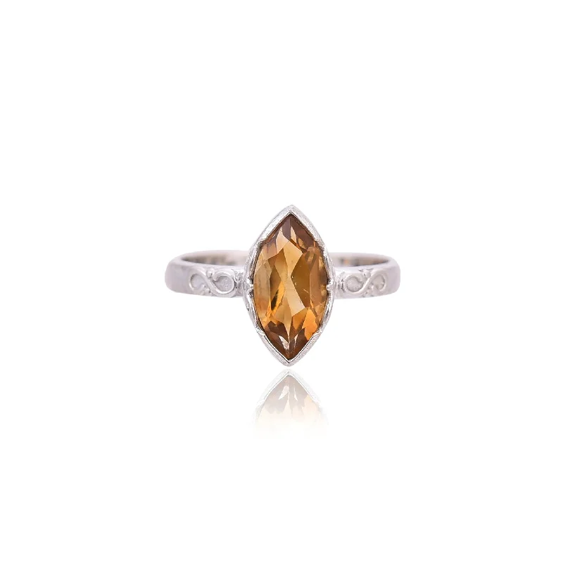 Women’s stackable gemstone rings-Silver Mountain 925 Sterling Silver Citrine Ring