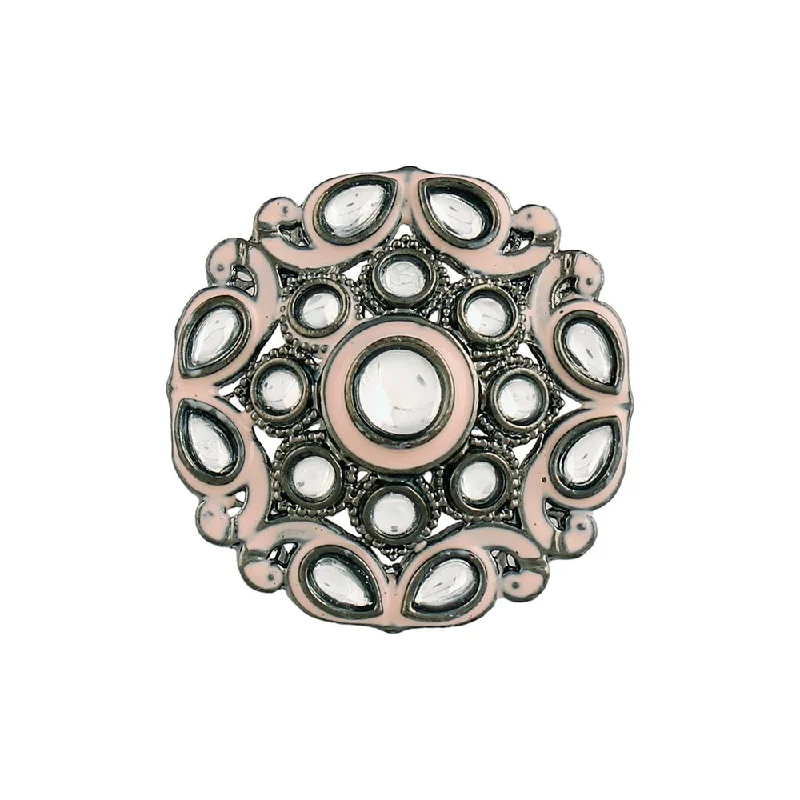 Women’s signet ring-Etnico Silver-Plated Adjustable Ring (Women)