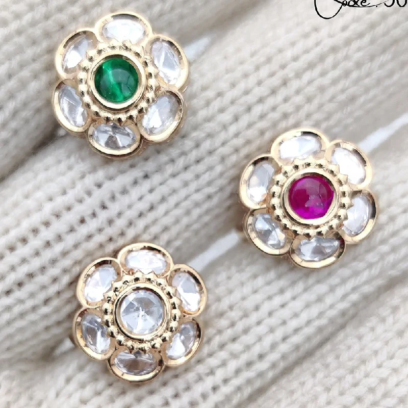 Women’s opal ring-Jewel Addiction Gold Plated Kundan Adjustable Ring (1 Piece Only)