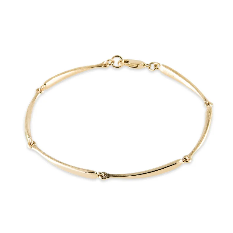 Women’s modern bracelet-Twig Link Bracelet in 14k Gold