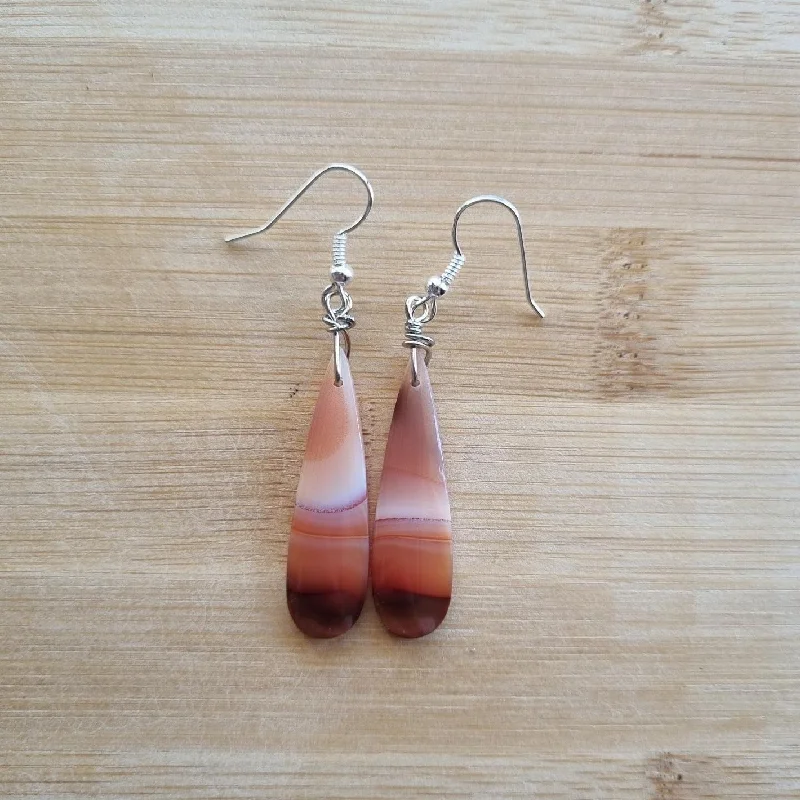 Women’s infinity earrings-Carnelian Stone - Boho Earrings