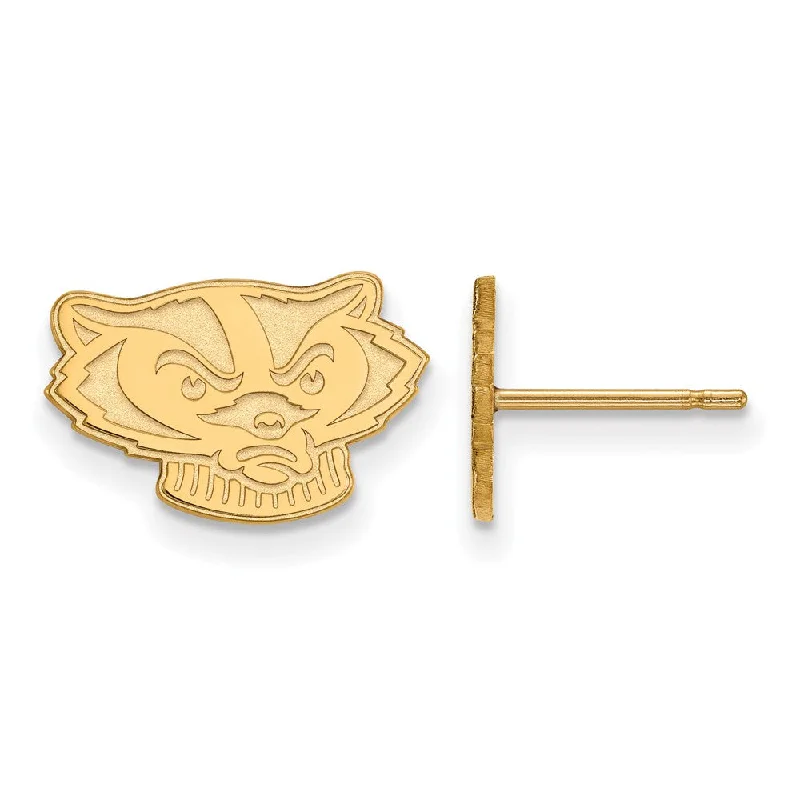 Women’s flower earrings-14k Yellow Gold University of Wisconsin XS (Tiny) Post Earrings