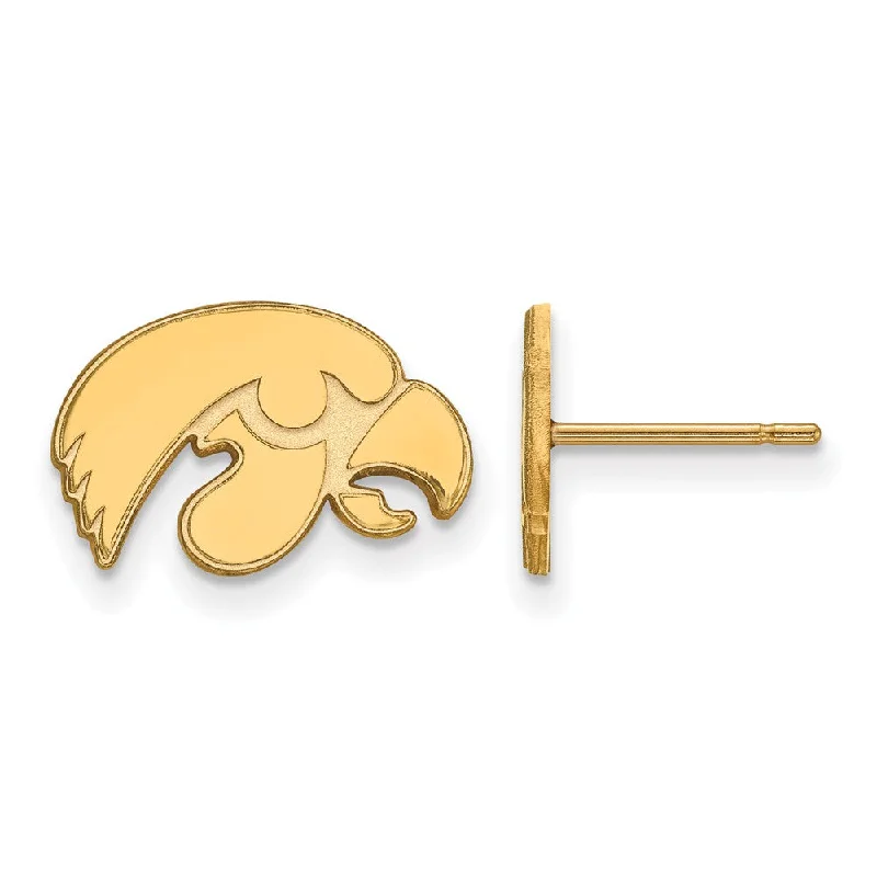 Women’s cute earrings-10k Yellow Gold University of Iowa XS (Tiny) Post Earrings