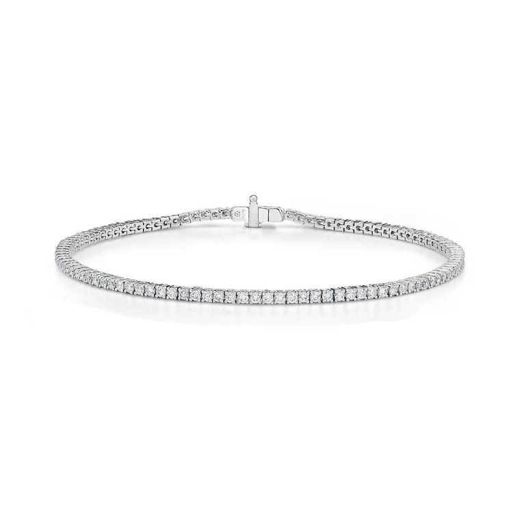 Women’s textured bangle-Classic 4-Prong Diamond Line Bracelet