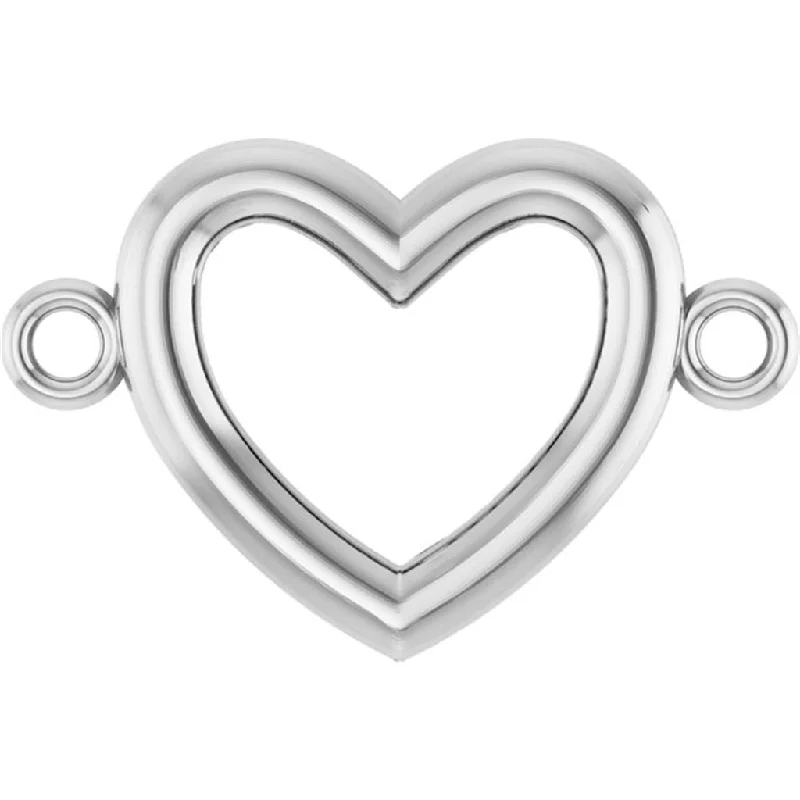 Women’s custom charm bracelet-Sterling Silver Permanent Jewelry Heart Bracelet Charm by Stuller