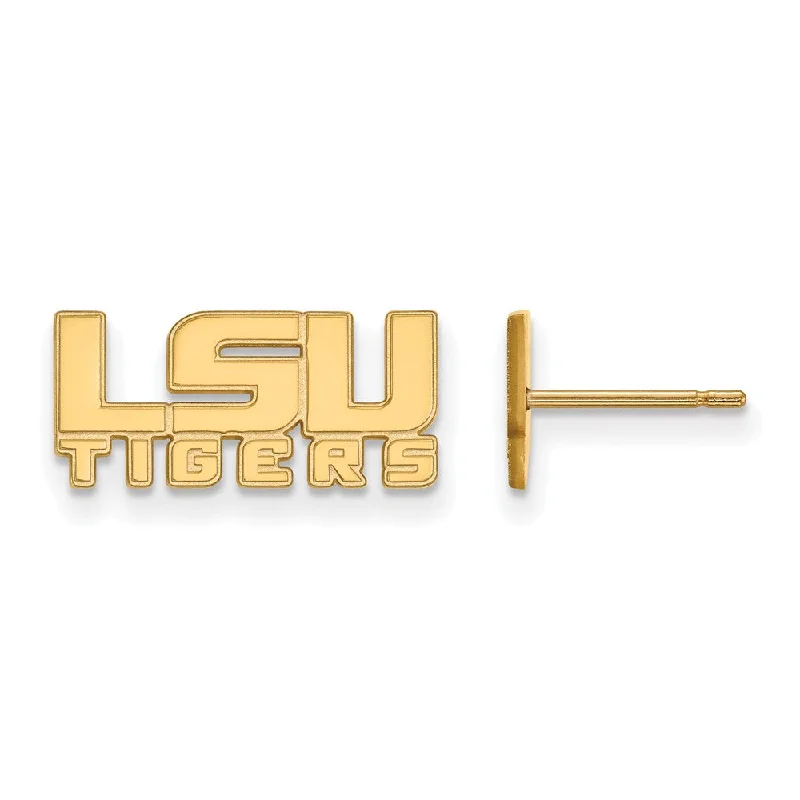 Women’s diamond stud earrings-14k Gold Plated Silver Louisiana State Univ. Post Earrings