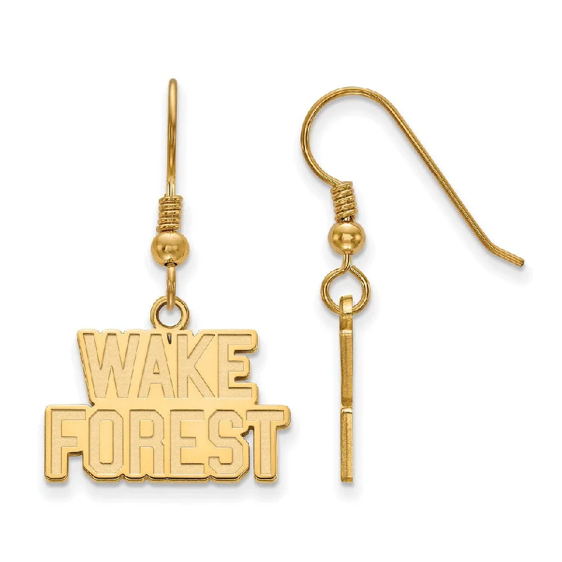 Women’s pearl drop earrings-14k Gold Plated Silver Wake Forest University Dangle Earrings