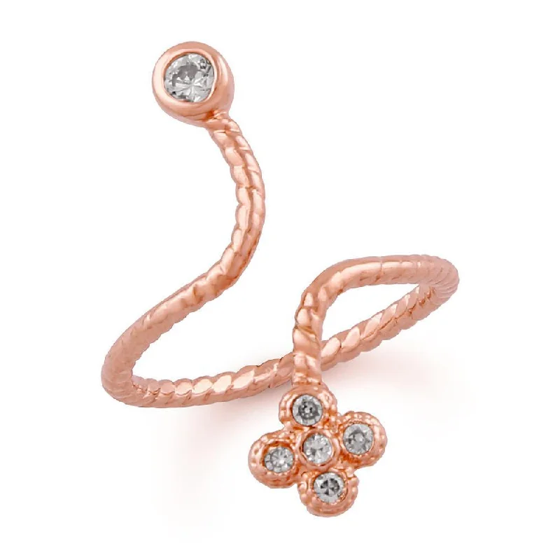 Women’s romantic ring-Mahi Rose Marvellous Adjustable Finger Ring With Cubic Zirconia