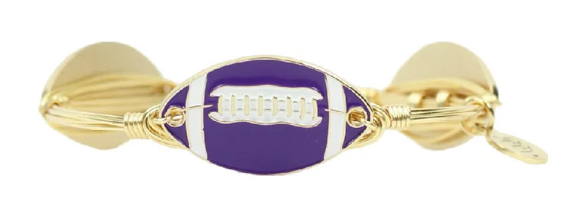 Women’s gemstone bangle-The Football Bangle Bracelet - Purple