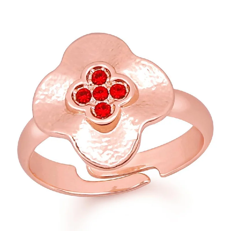 Women’s boho ring-Mahi Rose Gold Plated Exquisite Designer Love Finger Ring With Crystal