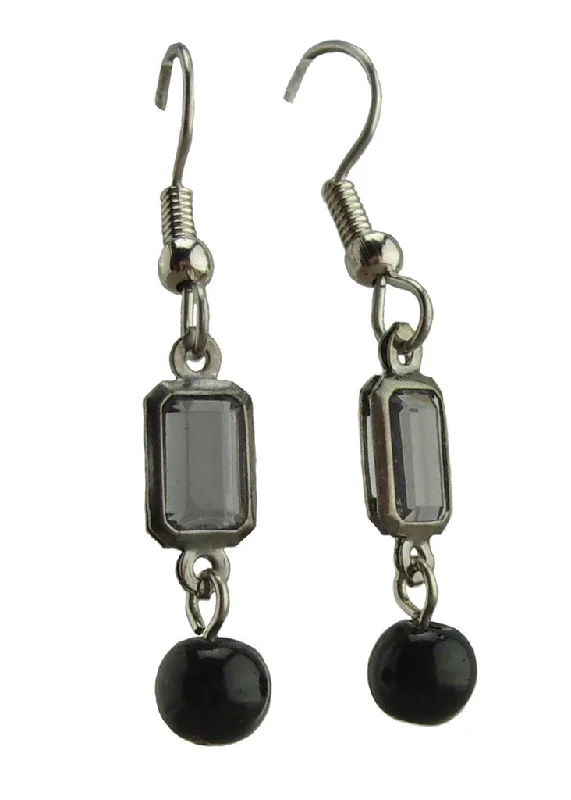 Women’s elegant drop earrings-Small Gray Earrings