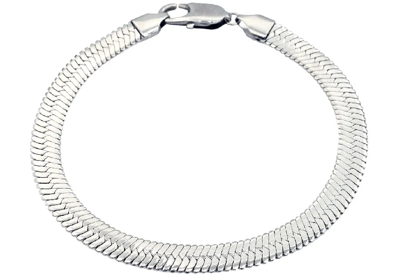 Women’s custom bangle-Mens Stainless Steel Herringbone Link Chain Bracelet