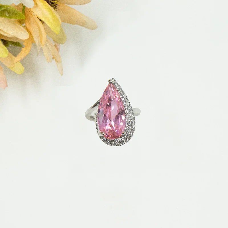 Women’s creative ring design-Nipura Silver Pink Ring