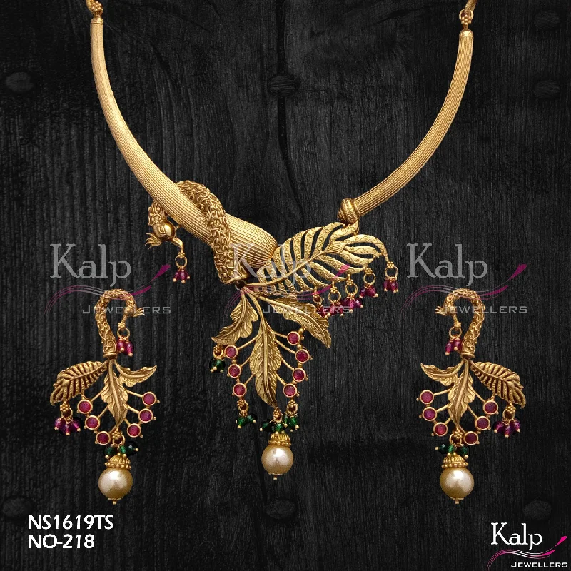 Women’s chic necklace-Kalp Jewellers Copper Gold Plated Necklace Set