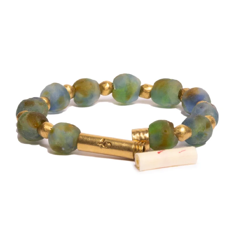 Women’s monogram bracelet-Recycled Glass Earth Shine Bracelet