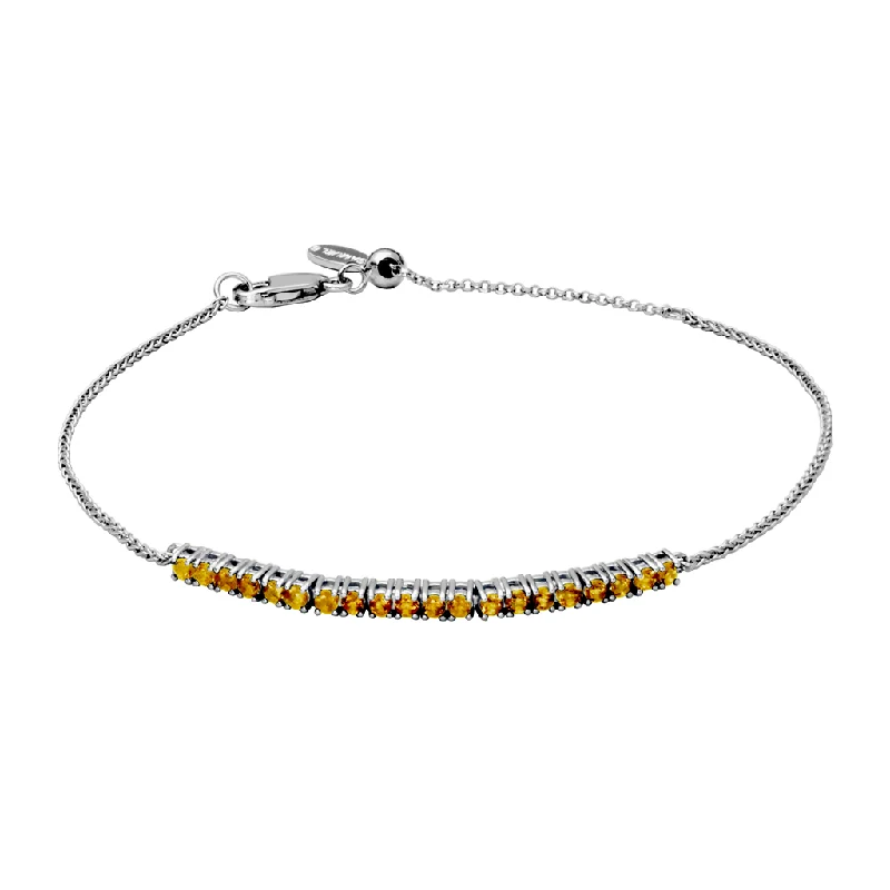 Women’s rainbow bracelet-Sterling Silver Citrine Bolo Bracelet by Samuel B.