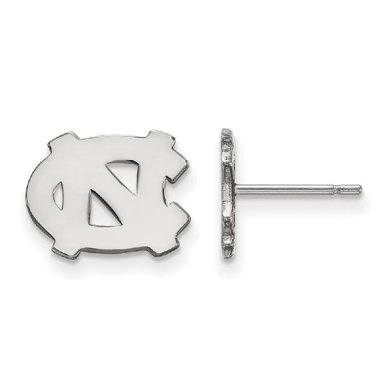 Women’s anniversary earrings-10k White Gold U of North Carolina XS (Tiny) Post Earrings