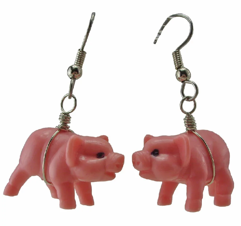 Women’s pearl drop earrings-Large Pig Earrings