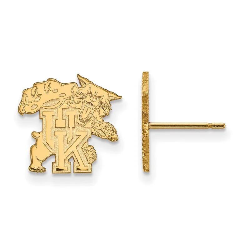 Women’s fashion-forward earrings-14k Gold Plated Silver University of Kentucky Small Post Earrings