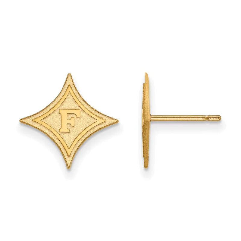 Women’s star earrings-14k Yellow Gold Furman University Small Post Earrings