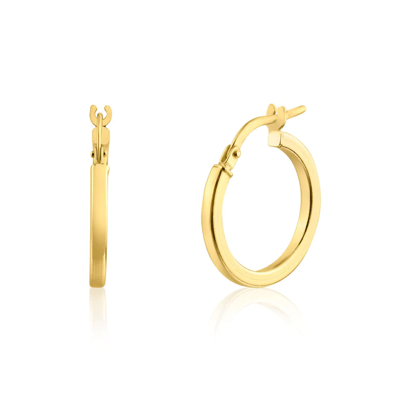 Women’s bar earrings-Silver 925 Gold Plated Silver 2mm Hoop Earrings