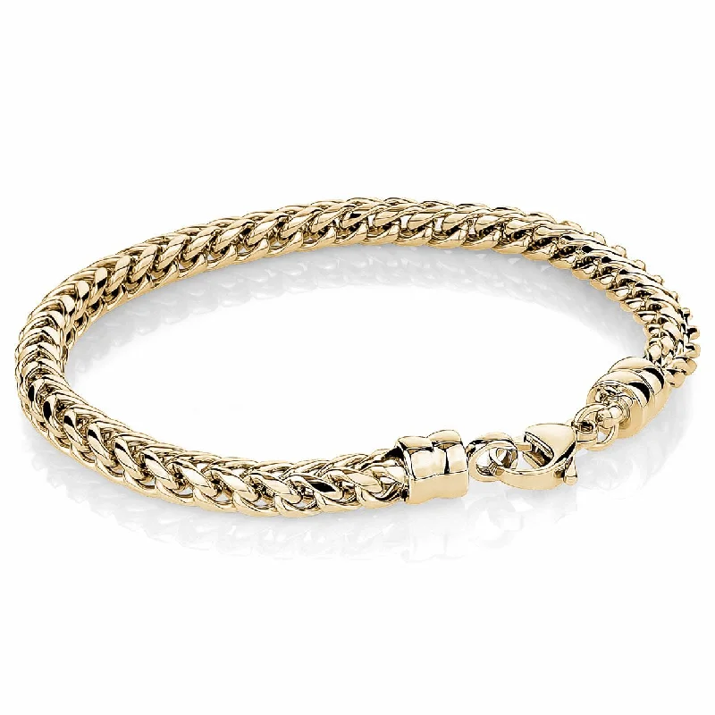 Women’s delicate bracelet-Stainless Steel Yellow Gold Plated Franco Chain Men's Bracelet