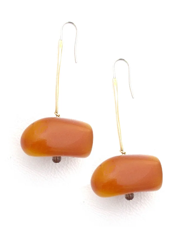 Women’s pearl drop earrings-Amber Drop Earrings