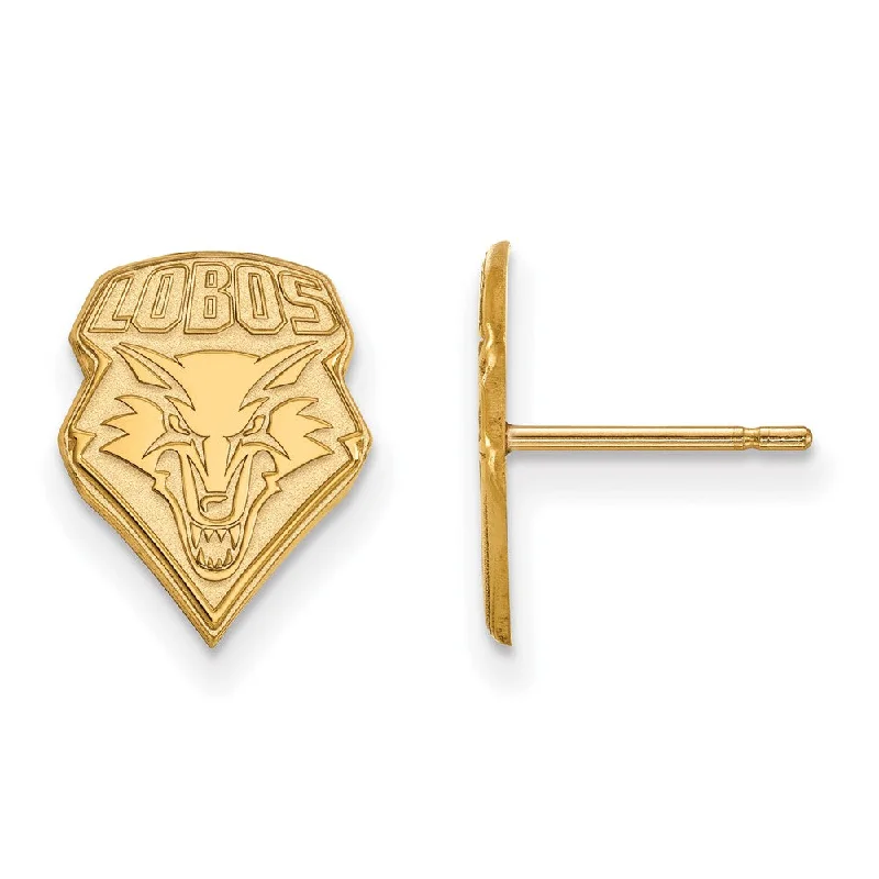 Women’s casual earrings-14k Gold Plated Silver University of New Mexico Post Earrings