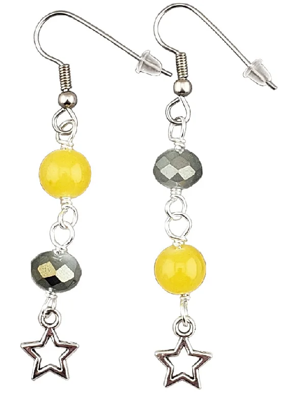 Women’s creative gemstone earrings-Gray & Yellow 2021 Star Earrings