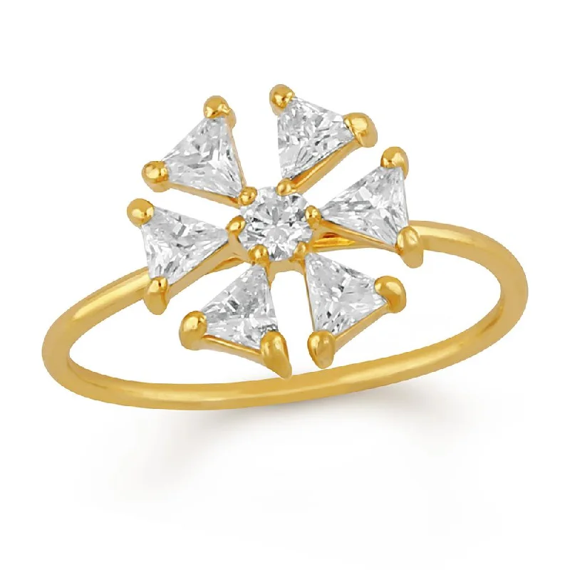 Women’s stacking rings set-Mahi Floral love triangular petals Finger ring