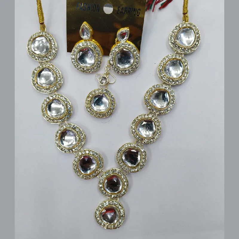 Women’s sterling silver necklace-Manisha Jewellery Gold Plated Austrian Stone And Crystal Stone Necklace Set