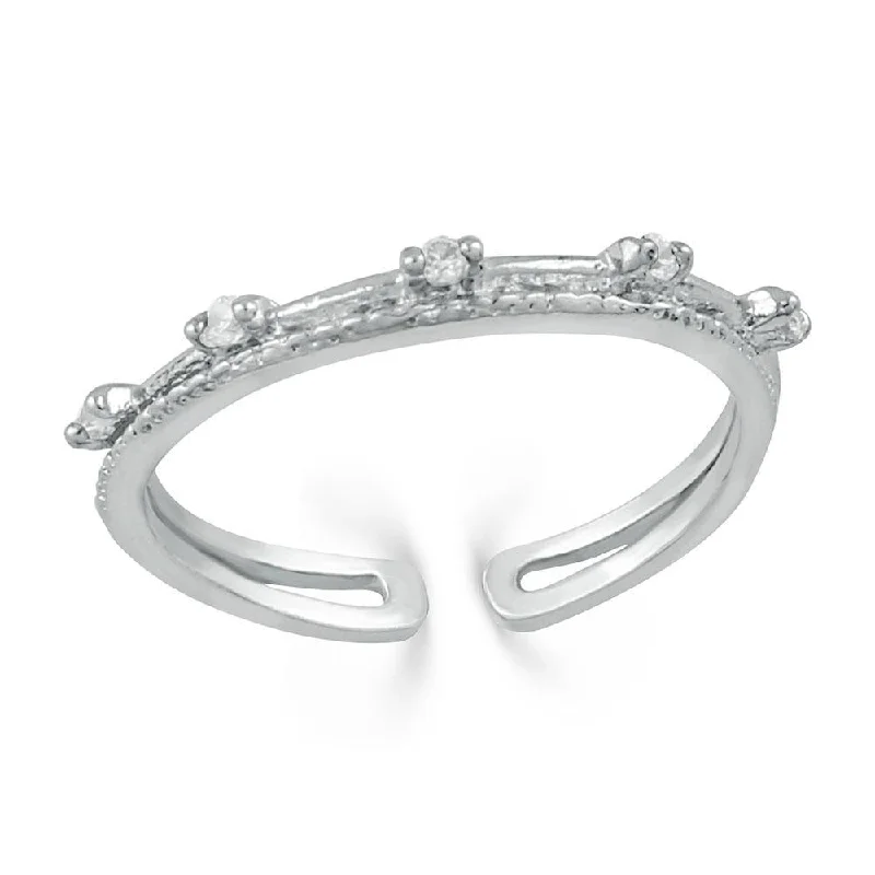 Women’s band ring-Mahi White Alloy Finger Ring With Cubic Zirconia