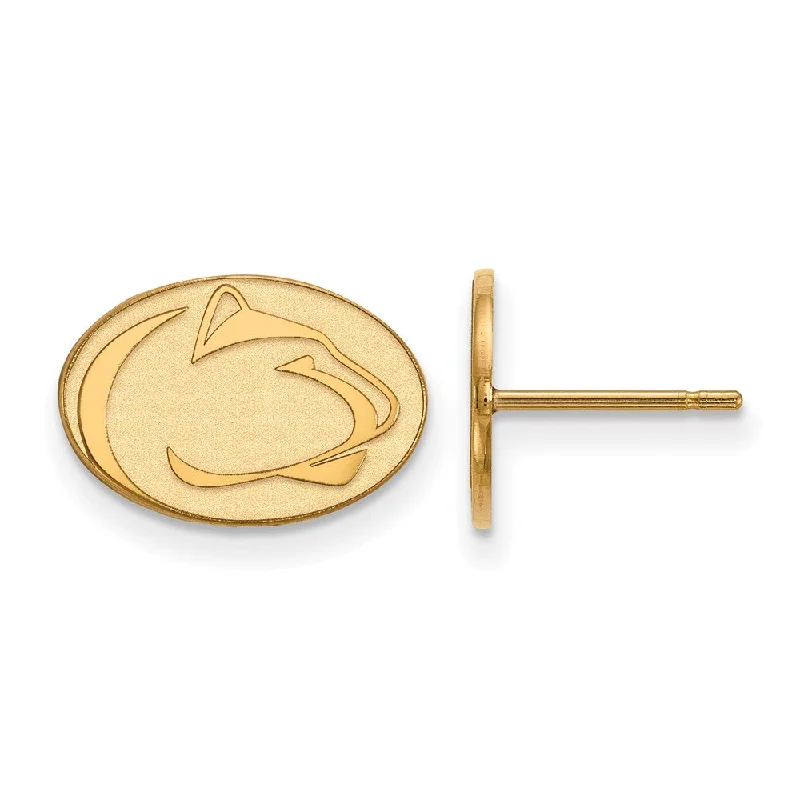 Women’s fashion-forward earrings-14k Gold Plated Silver Penn State University XS (Tiny) Post Earrings