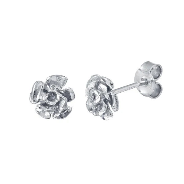 Women’s crystal earrings-Rhodium Plated 925 Sterling Silver Flower Earrings