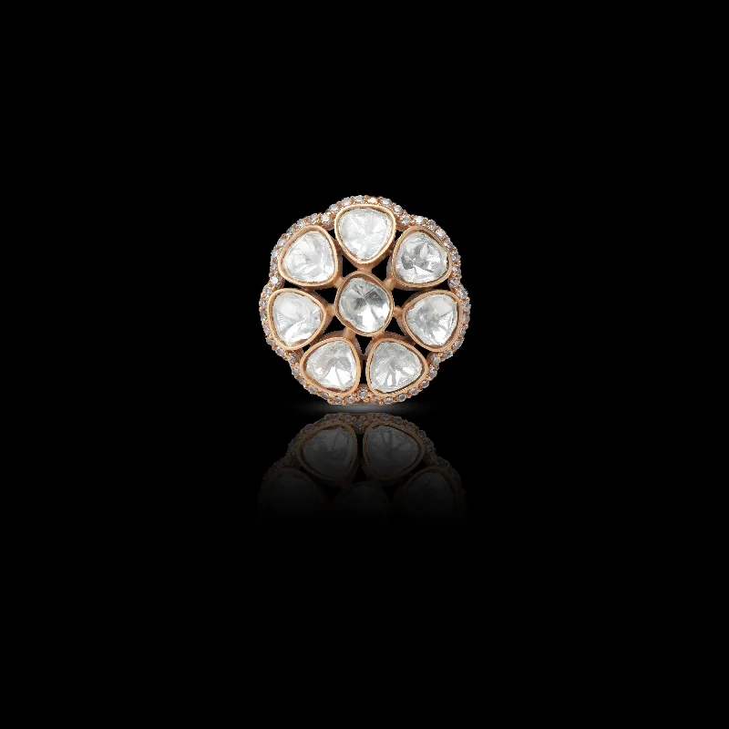 Women’s floral motif ring-Nipura Kundan Mugdha Ring